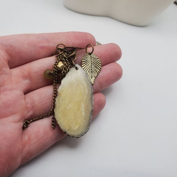 Bohemian agate feather hippie boho necklace pendant - Picture 3 of 3